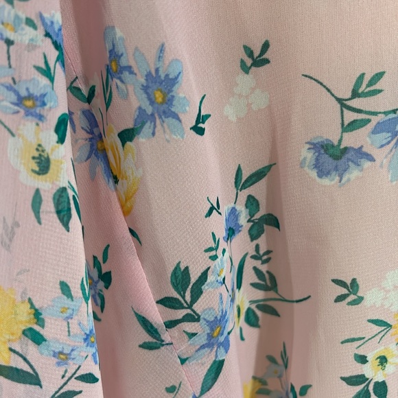 Ultra Flirt Soft Pink Flower Bloom High Low Kimono - Picture 12 of 16